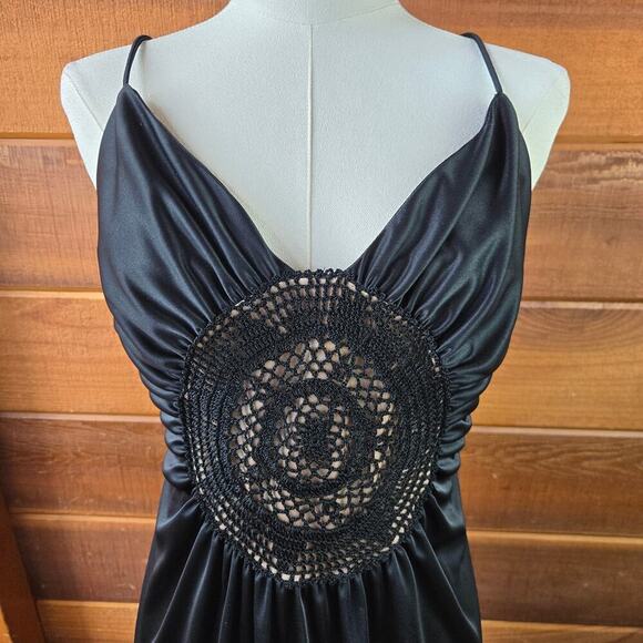 NWT Niki Livas 90s Y2K Crochet Ruched Dress 2 Fairy Grunge Whimsigoth Festival - Picture 2 of 12